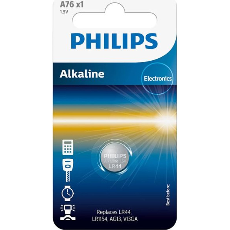 Philips Alkaline 1.5V Knopfzelle (LR44 / LR1154)