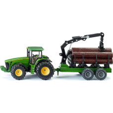 Siku FARMER tractor with forest trailer, model vehicle