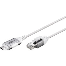 Goobay Ethernet adapter cable USB-C 3.2 Gen2 > RJ-45, Slim (white, 3 meters)