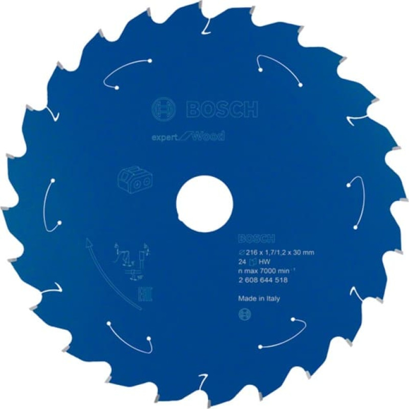 Bosch circular saw blade Expert for Wood,  216mm, 24Z (bore 30mm, for cordless miter saws)