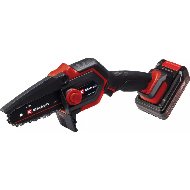 Einhell Cordless Pruning Chainsaw GE-PS 18/15 Li Bag Kit, 18 Volt (black/red, Li-ion battery 2.5 Ah)