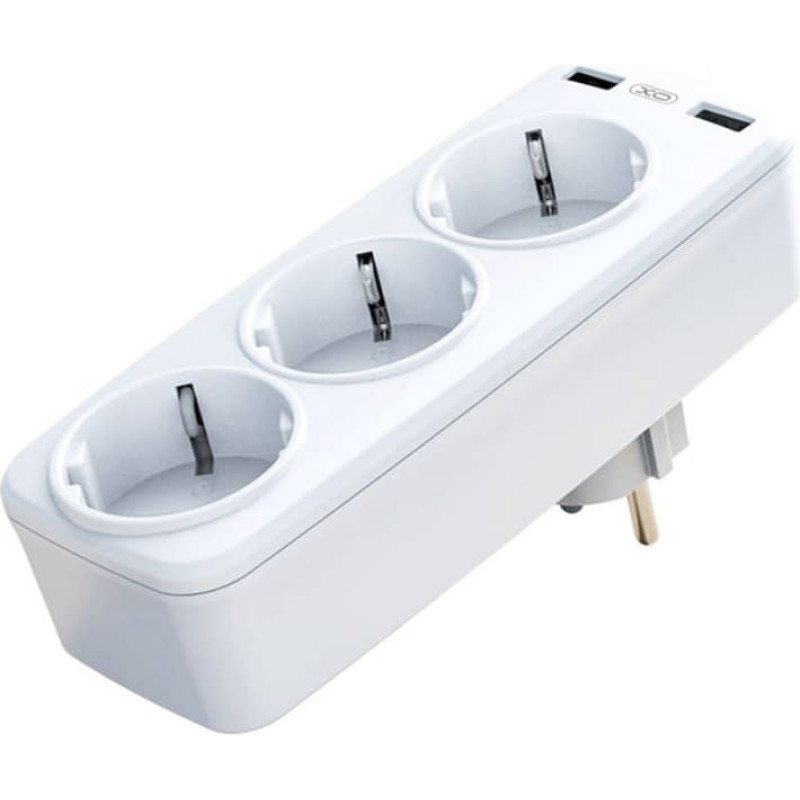 XO Power charger with 3 AC outlets + 2x USB XO WL08EU (White)