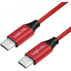 Logilink USB cable LogiLink USB-C - USB-C 1 m Red (CU0156)