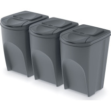 Prosperplast Garbage basket Prosperplast Sortibox for segregation 3 x 35L grey (IKWB35S3-405U)