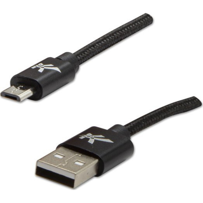 Logo USB cable Logo USB-A - microUSB 1 m Black