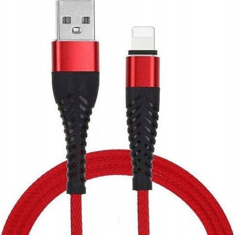 Vega Kabel USB Vega REDX KABEL IPHONE  CZERWONY 2M FAST CHARGING FASTON QUICK CHARGE WZMACNIANY>