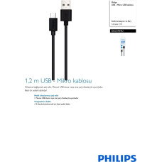 Eaton PHILIPS KABEL USB DO USB MICRO  CZARNY 1,2M  4FT DLC3104U/00
