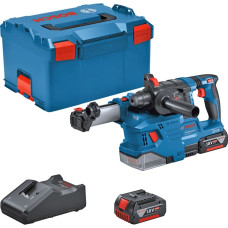 Bosch cordless hammer drill GBH 18V-22 Professional, 18Volt, with GDE 18V-12 (blue/black, 2x Li-ion battery 4.0Ah, in L-BOXX)