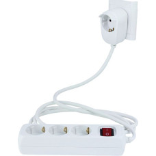 REV MultipleSocketOutlet 3+1fold 2m + switch, white, Powersplit