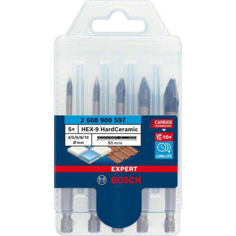 Bosch HEX-9 HARD CERAMIC BOLTS SET 5PCS 4/5/6/8/10MM EXPERT