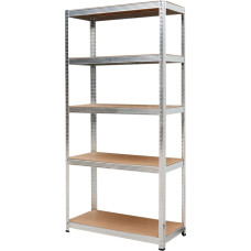 Awtools AW 5-TIER SCREWLESS STEEL SHELVING UNIT 180x90x40 LOAD 250mm/ 5.0mm QUICK ASSEMBLY