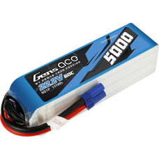 Gens Ace 5000mAh 22.2V 60C 6S1P Lipo Battery Pack with EC5 Plug connector