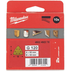 Milwaukee PAPIER ŚCIERNY DELTA PREMIUM HP 93mm x 93mm /6 OTWOR&Oacute;W P240 /10szt.