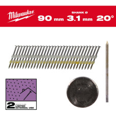 Milwaukee GWOŹDZIE PIERŚCIENIOWE 2.8 x 90mm /1750szt. DO M18 FFN21 GALWANIZOWANE