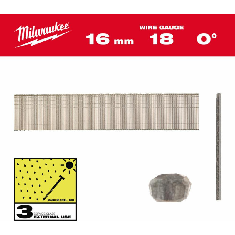 Milwaukee SZTYFTY INOX 18G/16mm /10000szt. - M18FN18GS