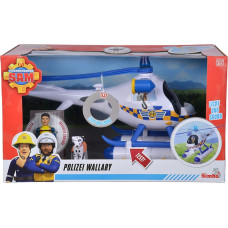 Simba-Dickie Simba Fireman Sam Police Wallaby, Toy Vehicle (White/Blue, With Light and Sound)