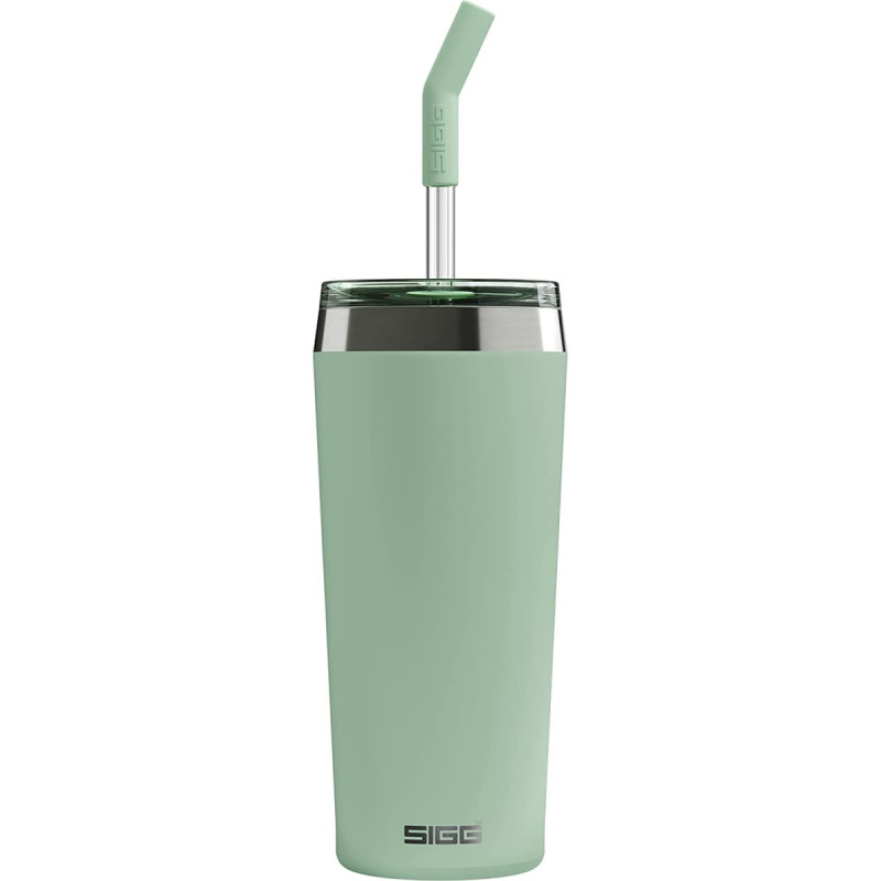 Sigg coffee mug Helia Milky Green 0.45L, thermal mug (light green, with drinking straw)