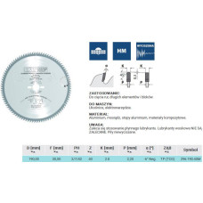 CMT PIŁA HW D=190 F=30 Z=40 K=2,8/2,2 ALUMINIUM, MOSIĄDZ, KOMPOZYT