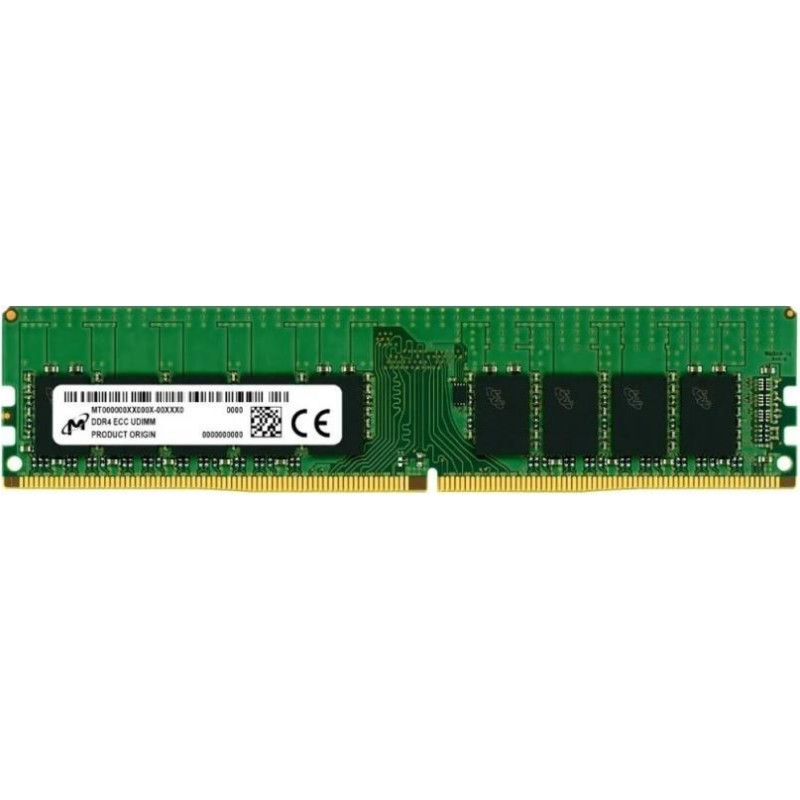 Micron Server Memory Module|MICRON|DDR4|16GB|UDIMM/ECC|3200 MHz|CL 22|1.2 V|MTA18ASF2G72AZ-3G2R1R