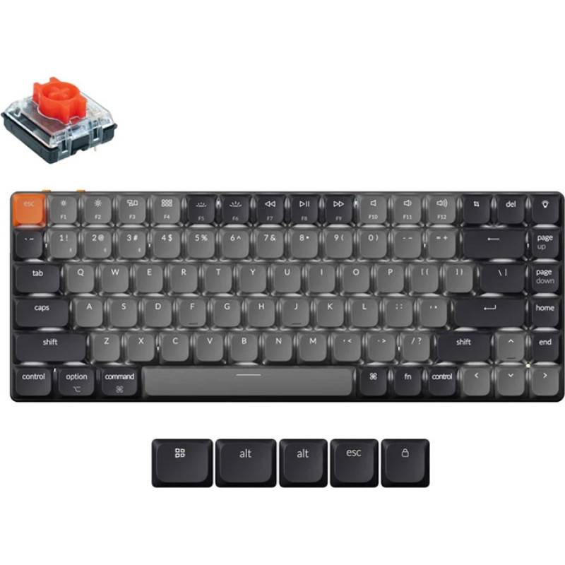 Keychron K3 LED Red Switch Wireless Low Profile Keyboard (Gray) [K3X-A1].