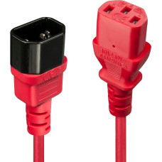 Lindy CABLE POWER IEC EXTENSION 0.5M/RED 30476 LINDY