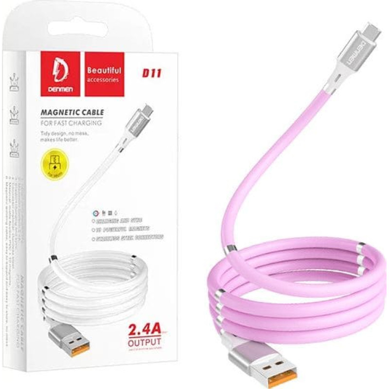 Denmen USB cable Denmen USB-A - USB-C 1 m Pink (29363)
