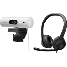 Logitech Kamera internetowa Logitech Brio 500 Off White (960-001428) + H390  (981-000406)