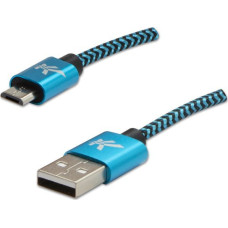 Logo USB cable Logo USB-A - microUSB 1 m Blue