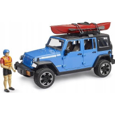 Bruder Jeep Wrangler Rubicon Unlimited with kayak and figure, model vehicle