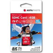 Agfaphoto SDHC Card 4GB High Speed Class 10 UHS I U1 V10