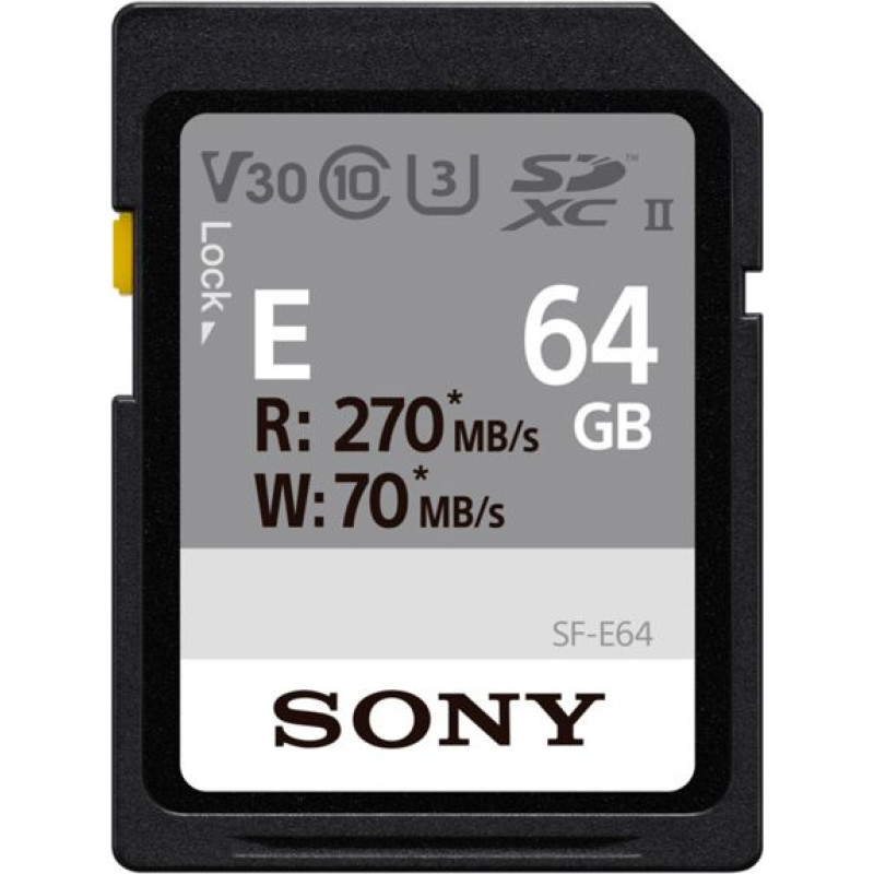 Sony SDXC E series          64GB UHS-II Class 10 U3 V30