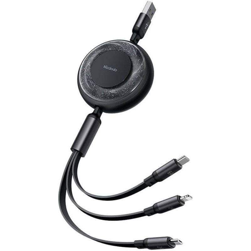 Mcdodo 3-in-1 USB-C to USB-C / Lightning / Micro USB cable, Mcdodo CA-3730, 1.2m (black)