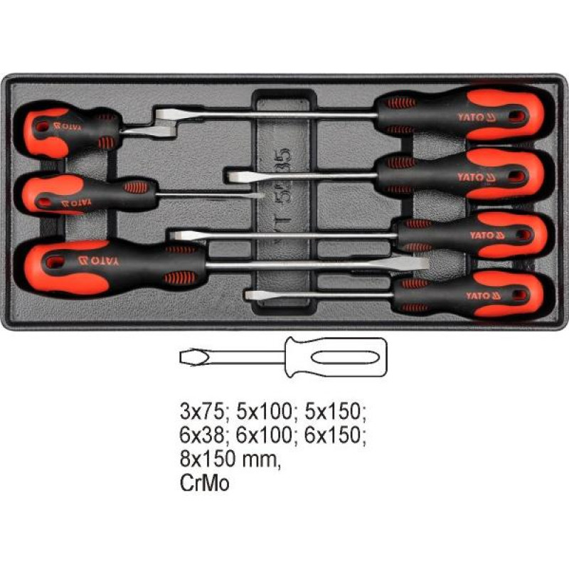 Yato WKŁADKA DO SZUFLADY WKRĘTAKI 7 elem.  5535