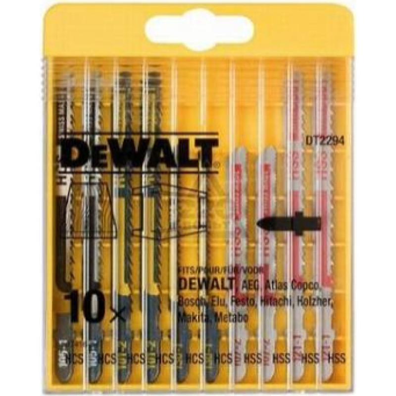 Dewalt BRZESZCZOT DO WTRZYNARKI KOMPLET 10 elem.  DREWNO/METAL