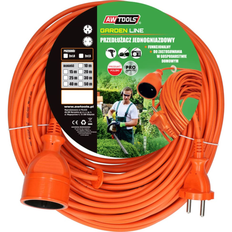 Awtools AW GARDEN EXTENSION CORD 40m ORANGE