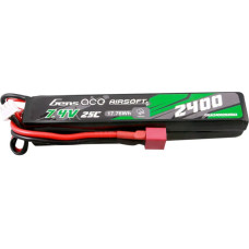 Gens Ace 25C 2400mAh 2S2P 7.4V Saddle Airsoft Gun Lipo Battery with Mini Deans(T) Plug