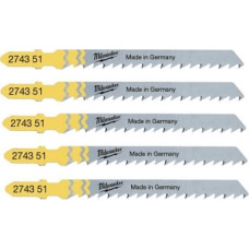 Milwaukee BRZESZCZOT DO WYRZYNARKI T101D 75mm KOMPLET - 5szt. DO DREWNA, PŁYTA, PCV, CZYSTE CIĘCIE