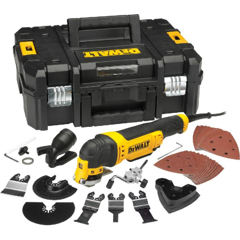 Dewalt NARZĘDZIE WIELOFUNKCYJNE 300W + 37szt. AKCESORIÓW + KUFER