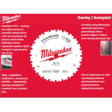 Milwaukee PIŁA TARCZOWA 165x15.87x24z ATB CSB P W - DREWNO - SZYBKIE CIĘCIE