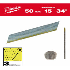 Milwaukee SZTYFTY WYKOŃCZENIOWE, 15G, GŁOWA TYPU D 50mm INOX DO M18 CN15GA /2500szt.