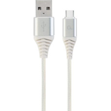 Gembird CABLE USB-C 2M SILVER/WHITE/CC-USB2B-AMCM-2M-BW2 GEMBIRD