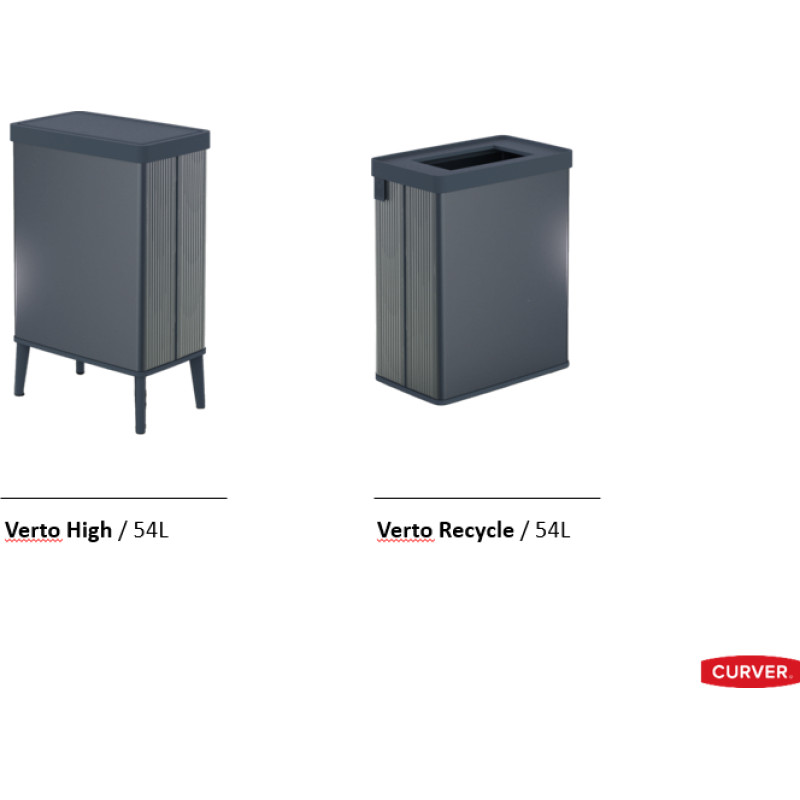 Curver/Keter CURVER KOSZ NA ŚMIECI VERTO 54L WYSOKI /PERŁOWY SZARY