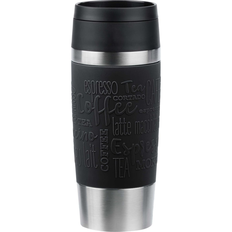 Emsa TRAVEL MUG Classic Thermo Mug (black/stainless steel, 0.36 liters)