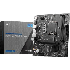 MSI Mainboard|MSI|Intel H610|LGA1700|MicroATX|Memory DDR4|Memory slots 2|1xPCI-Express 1x|1xPCI-Express 16x|1xM.2|1x15pin D-sub|1xHDMI|4xUSB 2.0|2xUSB 3.2|1xPS/2|1xRJ45|3xAudio port|PROH610M-EDDR4