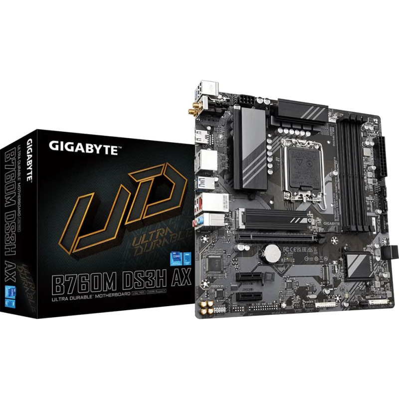 Gigabyte B760M DS3H AX - Socket 1700 - motherboard