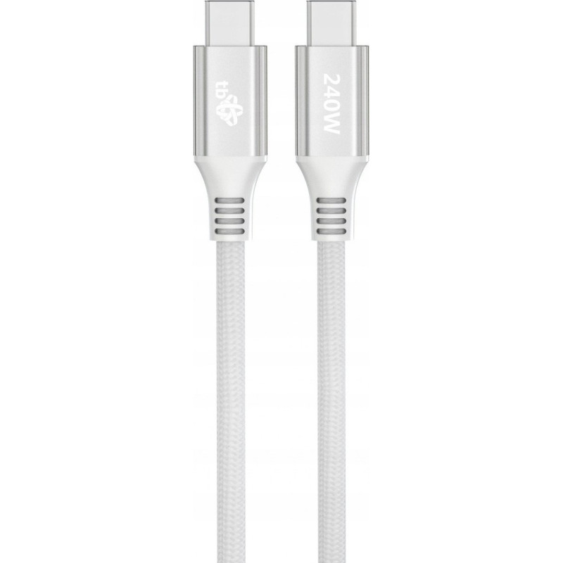 TB Kabel USB TB USB-C - USB-C 1 m Biały (AKTBXKUCCOSI10W)