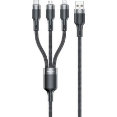 Awei Kabel USB Awei AWEI kabel CL-975 usb-c/lightning/mico 3w1 czarny/black