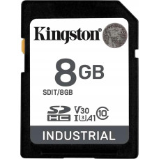 Kingston Industrial 8GB SDHC Memory Card (Black, UHS-I U3, Class 10, V30, A1)