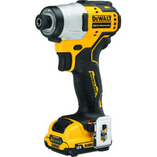 Dewalt Cordless Impact Wrench DCF801D2, 12 Volt, 1/4" yellow/black, 2x Li-ion batteries 2.0 Ah, in T STAK box