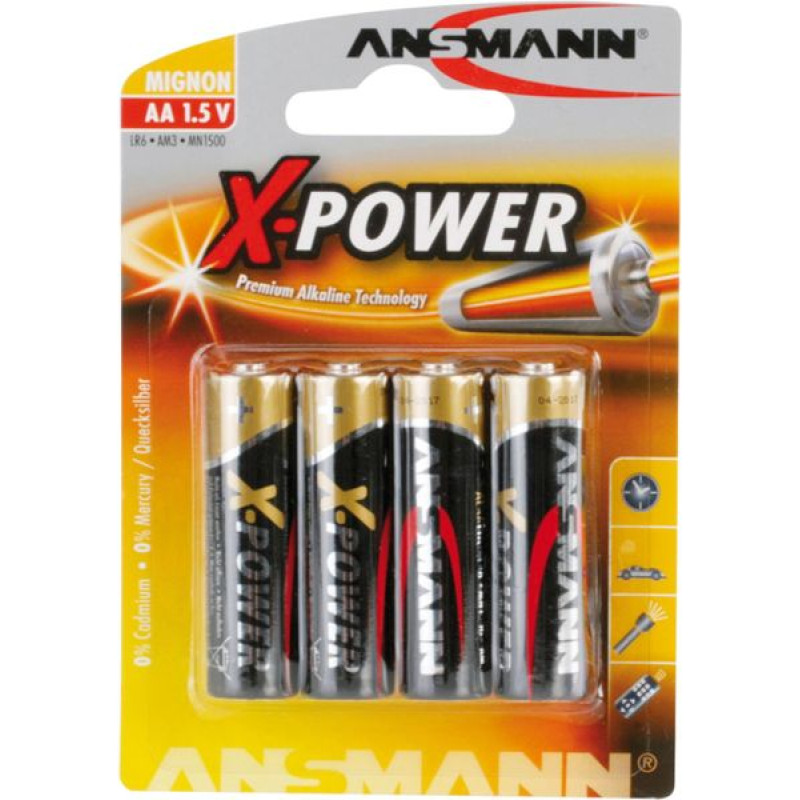 Ansmann 1x4 Ansmann Alkaline Mignon AA LR 6 X-Power